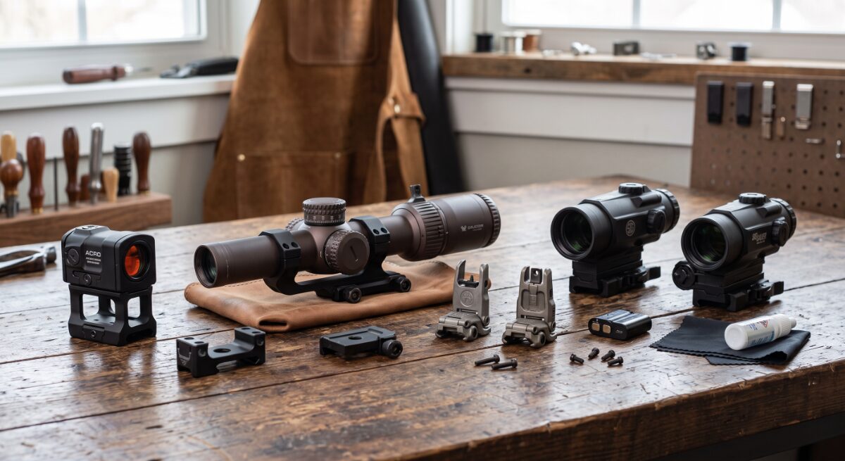 Red dot sight and rear iron